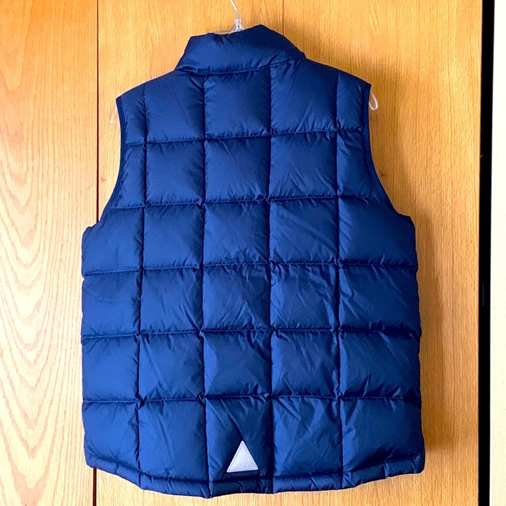 NEW LL Bean boys 18 quilted puffer field vest full zip Navy green reflective
